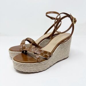 Veronica Beard Philene Wedge Espadrille Sandals Sz US 6.5M